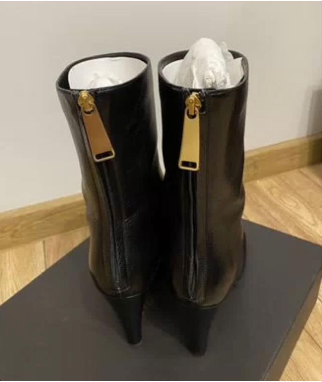 BOTTEGA VENETA Черные кожаные ботильоны, фото 4