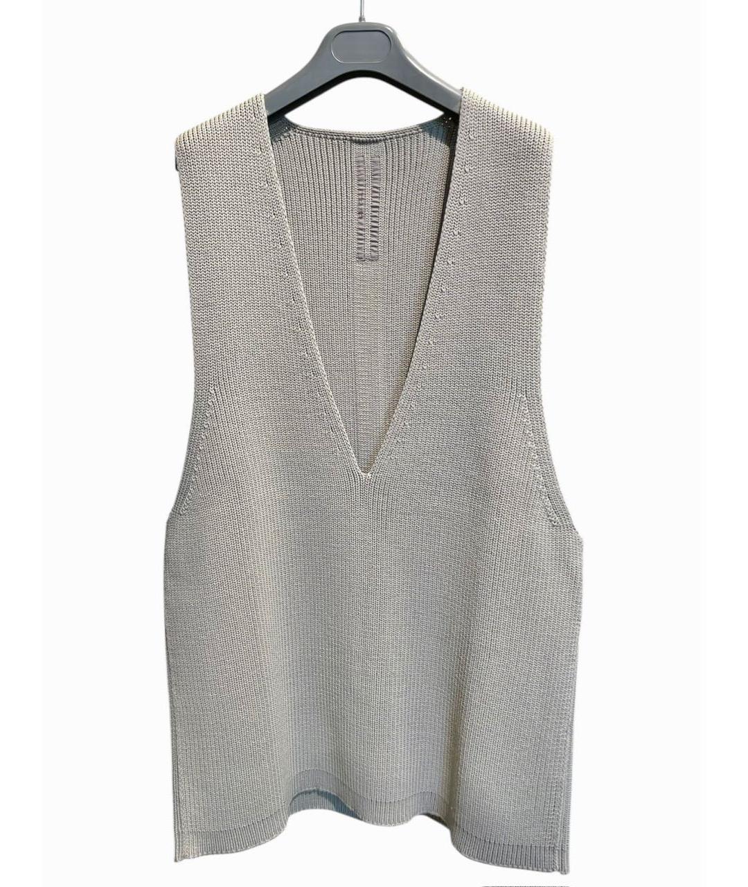 RICK OWENS Серая шерстяная жилетка, фото 4