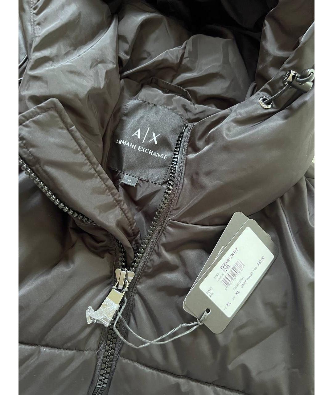 ARMANI EXCHANGE Черный полиэстеровый пуховик, фото 3