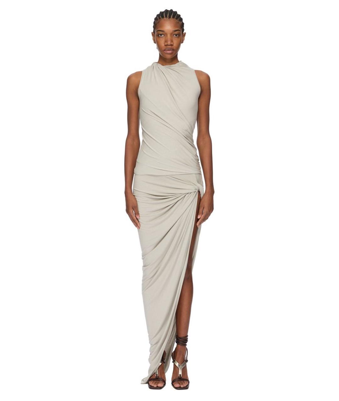 RICK OWENS Серая юбка макси, фото 4