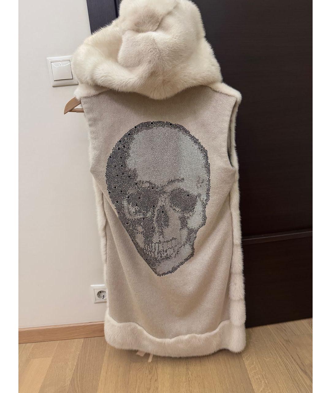 PHILIPP PLEIN Бежевый меховой жилет, фото 2