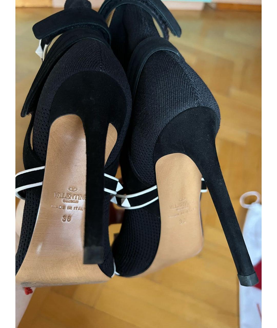 VALENTINO Черные текстильные ботильоны, фото 7