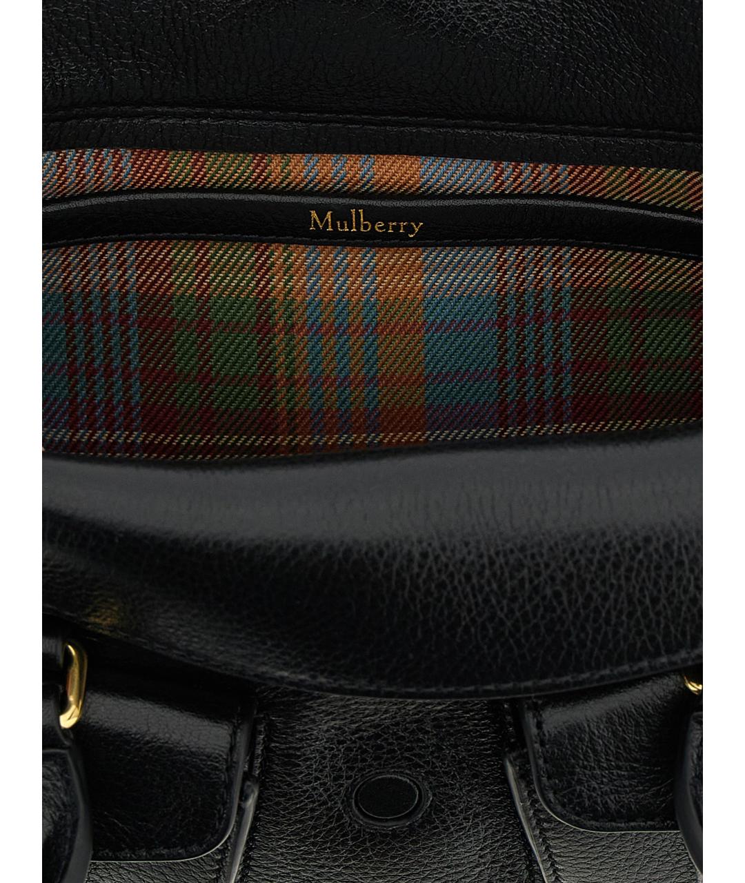 MULBERRY Черная кожаная сумка с короткими ручками, фото 4