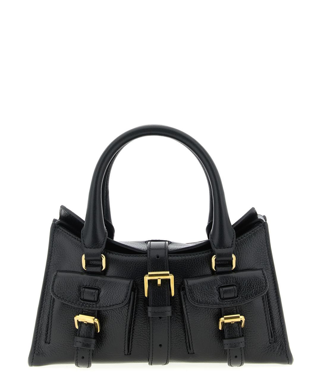 MULBERRY Черная кожаная сумка с короткими ручками, фото 1