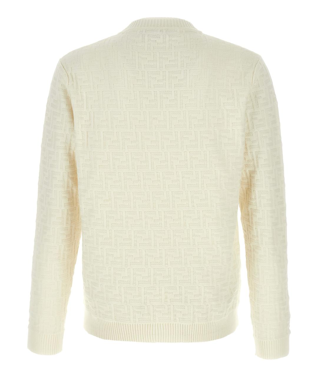 FENDI Белый хлопковый джемпер / свитер, фото 2