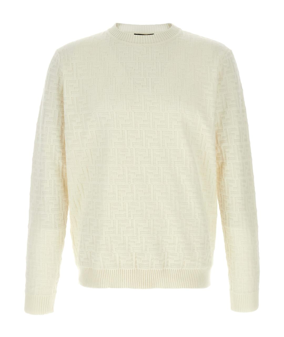 FENDI Белый хлопковый джемпер / свитер, фото 1