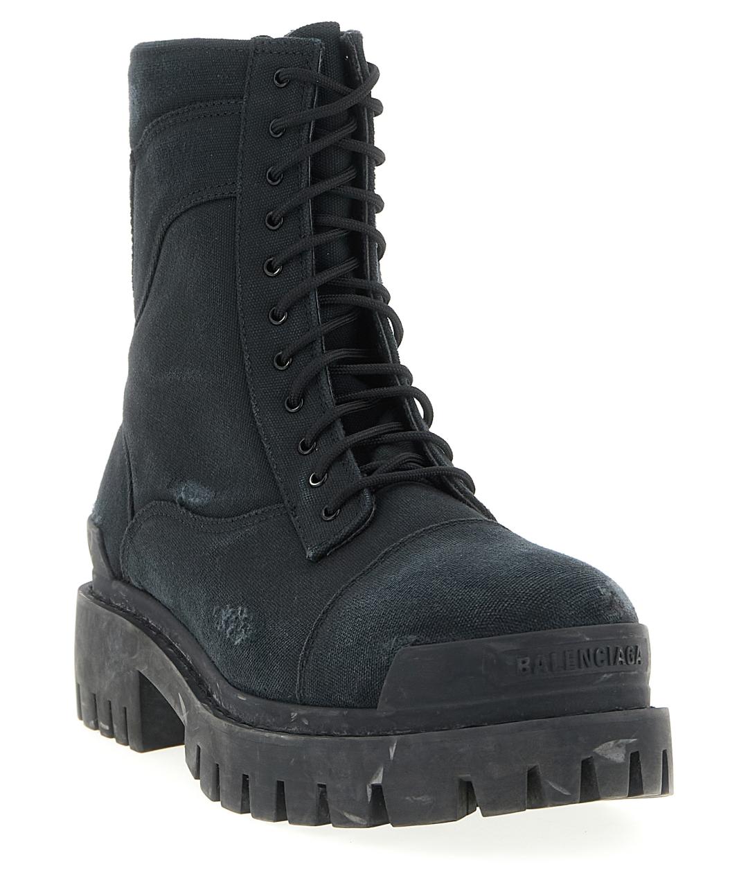 BALENCIAGA Черные текстильные высокие ботинки, фото 2