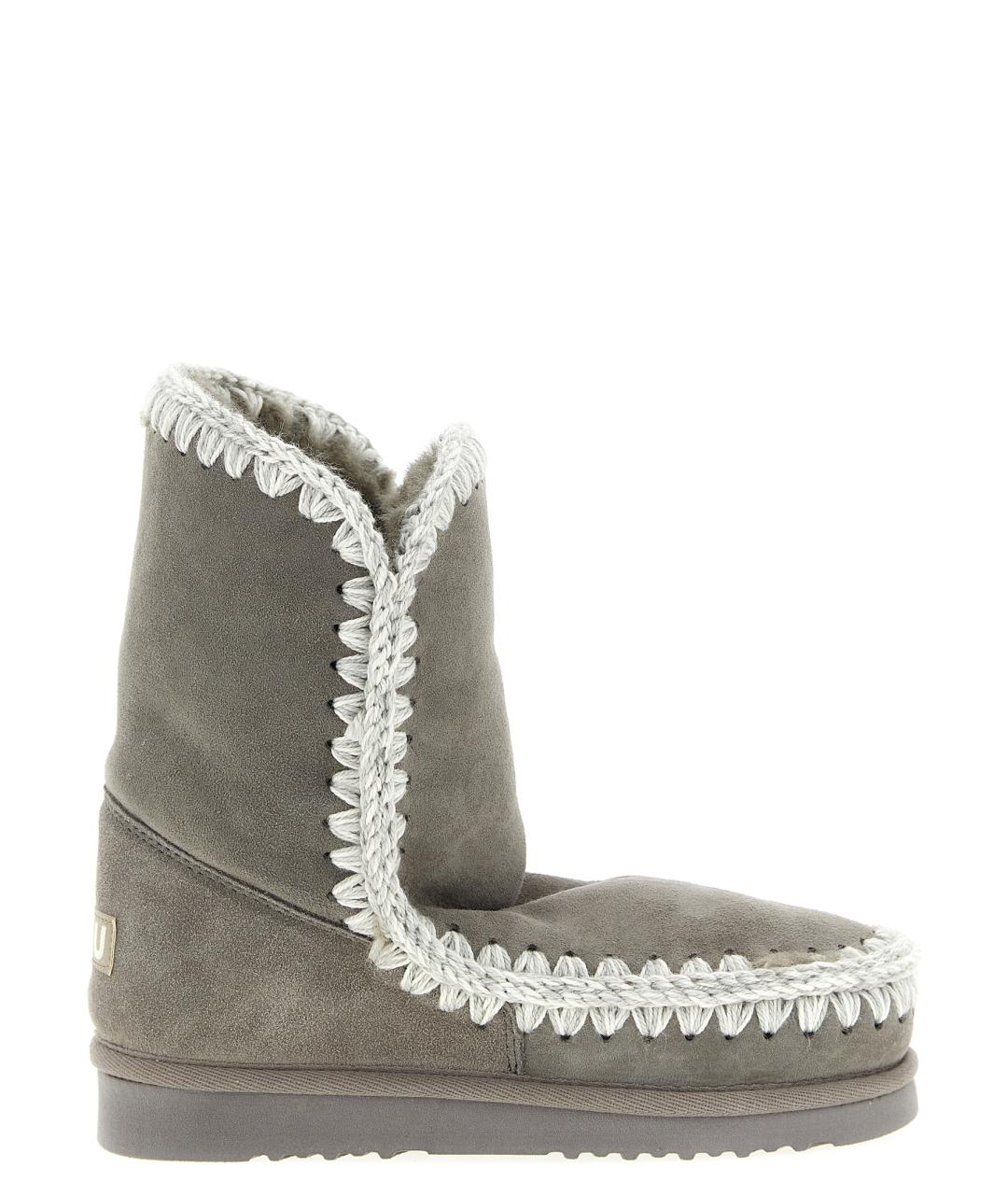 MOU Серые кожаные ботинки, фото 1