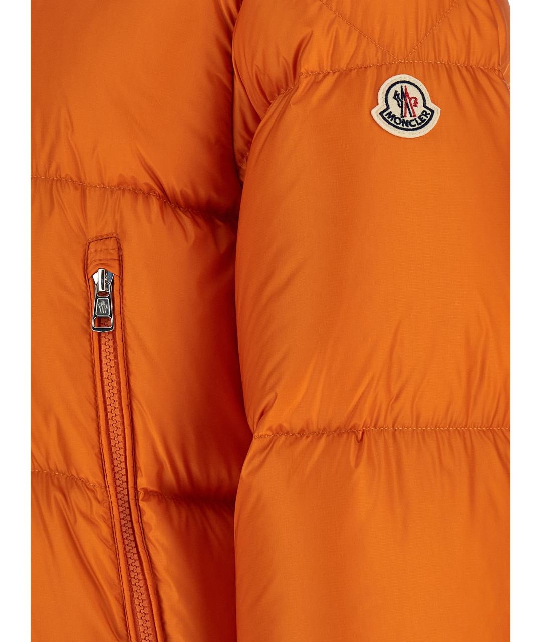 MONCLER Оранжевая полиамидовая куртка, фото 4