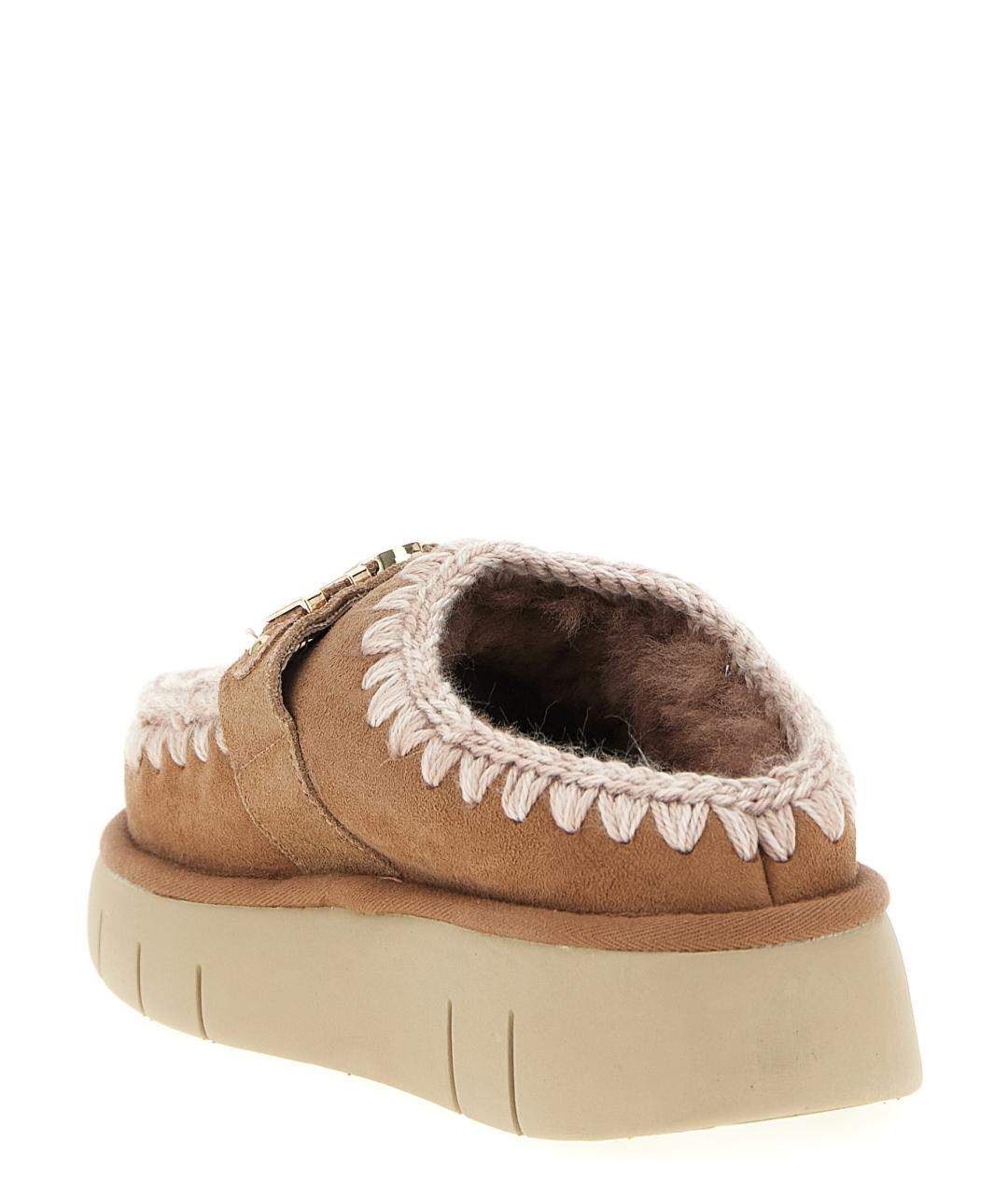 MOU Бежевые кожаные сабо, фото 3