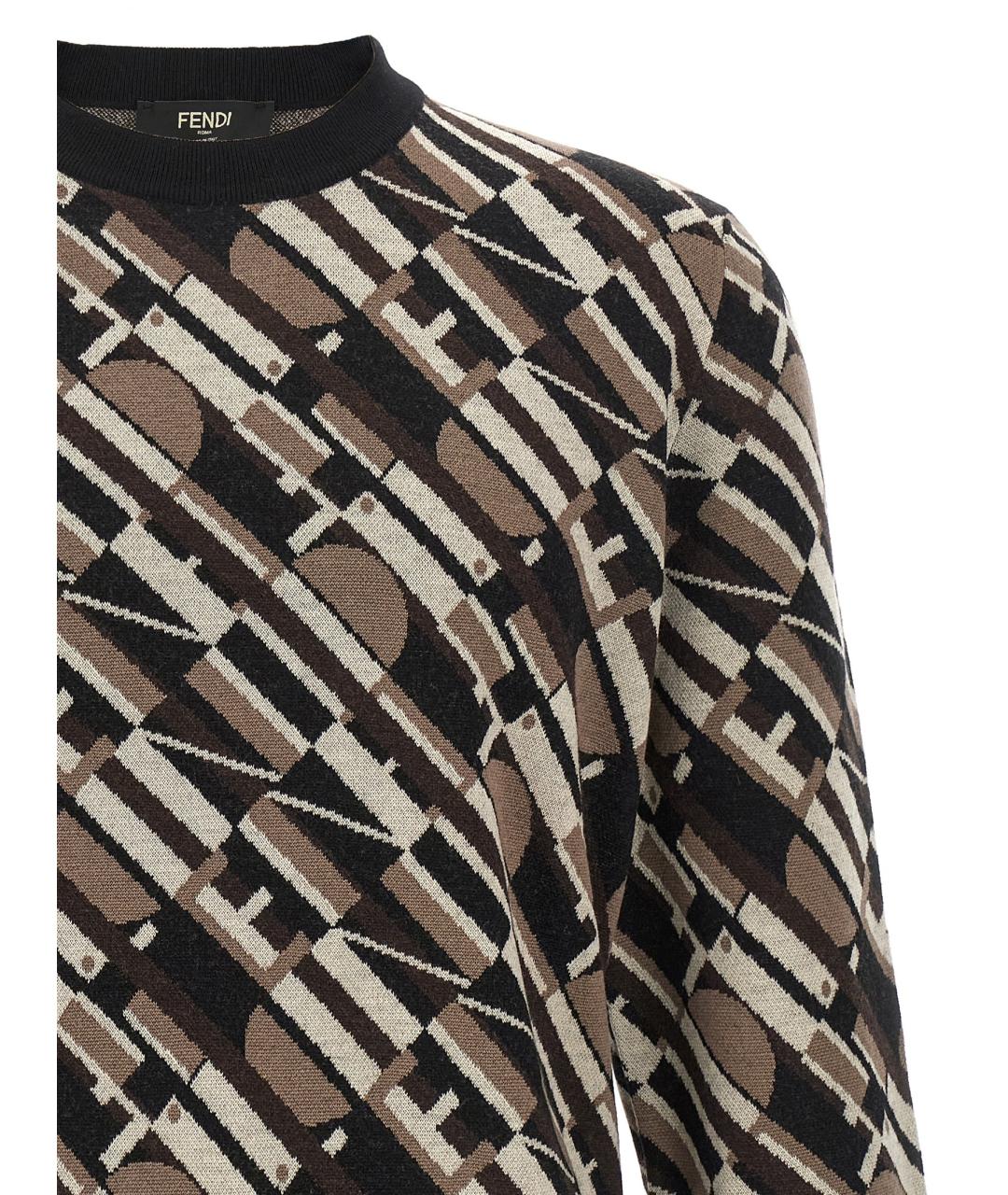 FENDI Мульти шерстяной джемпер / свитер, фото 3