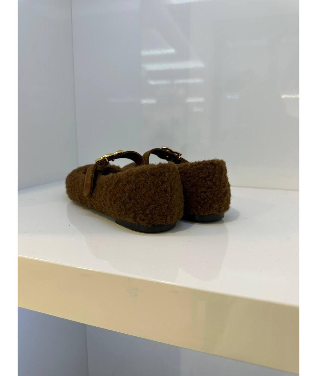 DOLCE&GABBANA Коричневые текстильные балетки, фото 4