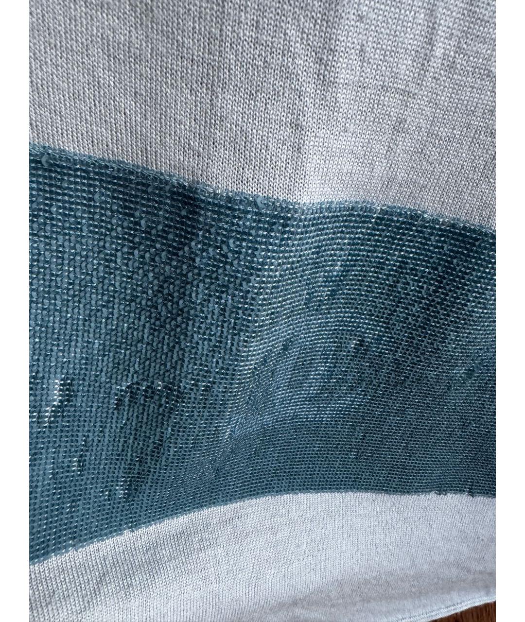 CHANEL Голубой шерстяной шарф, фото 3