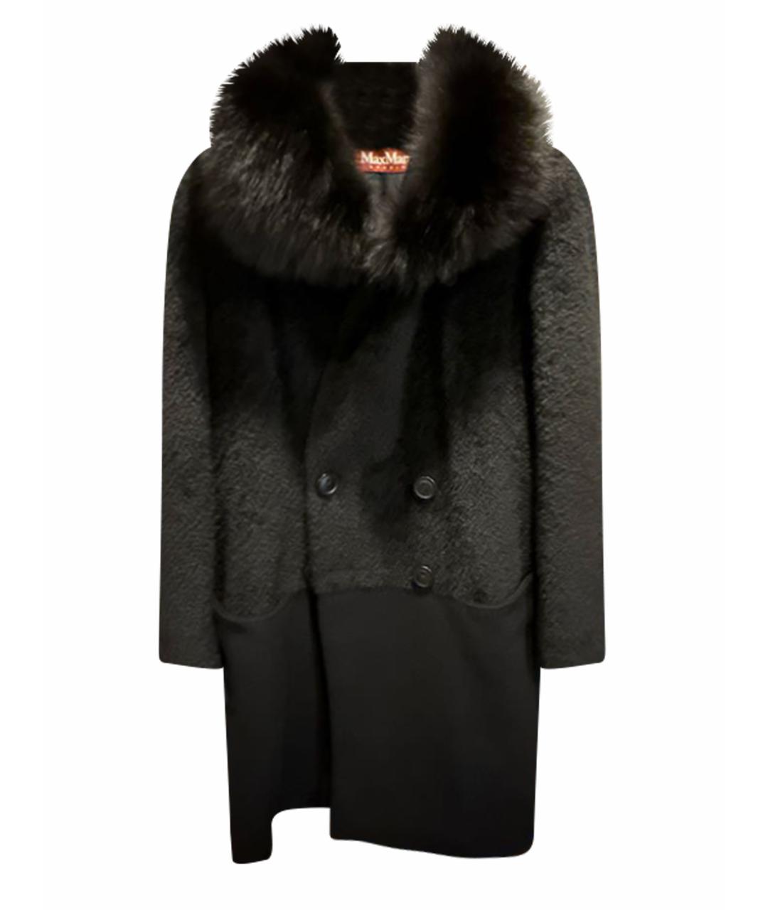 'S MAX MARA Черное шерстяное пальто, фото 1
