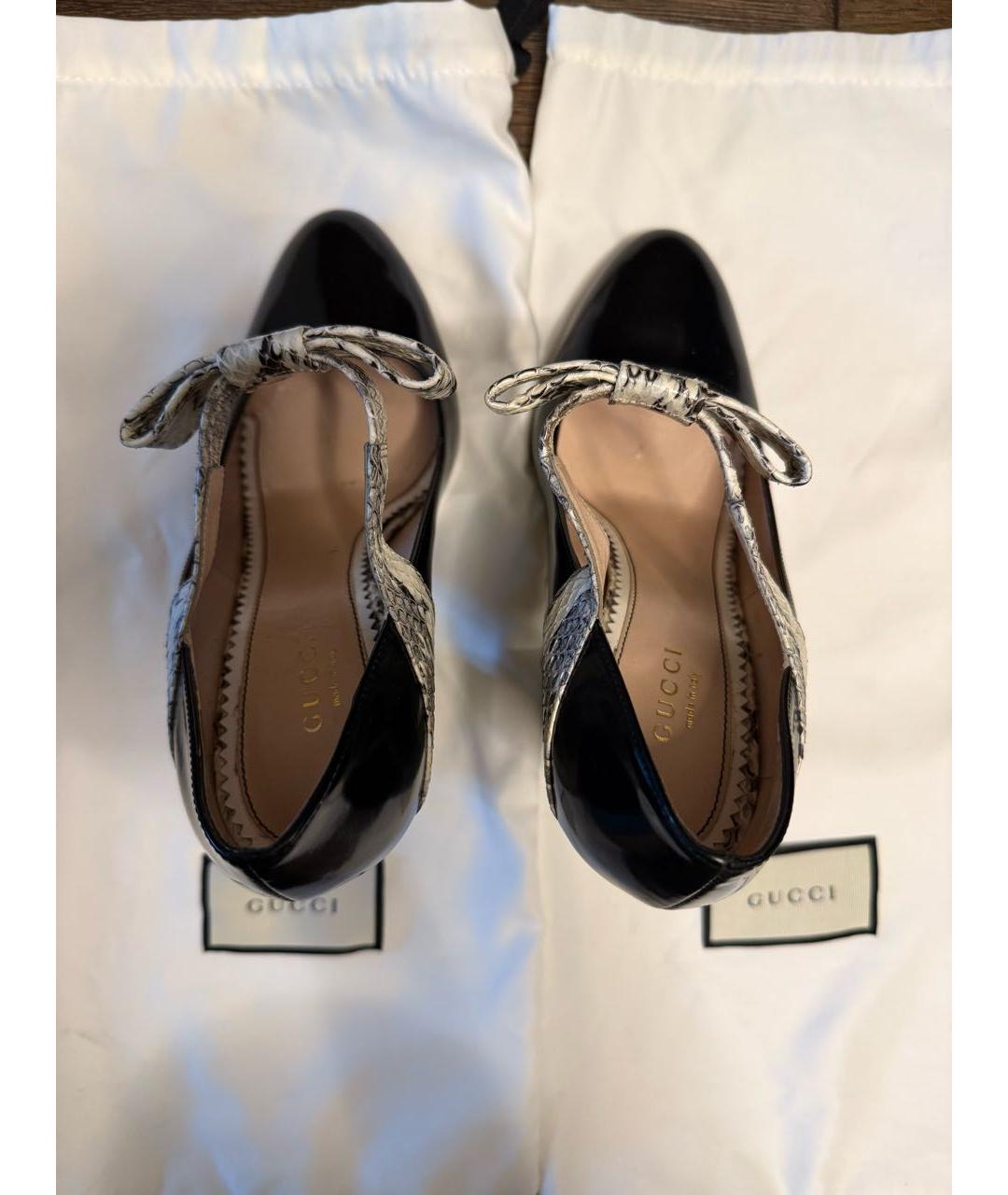 GUCCI Черные кожаные туфли, фото 3