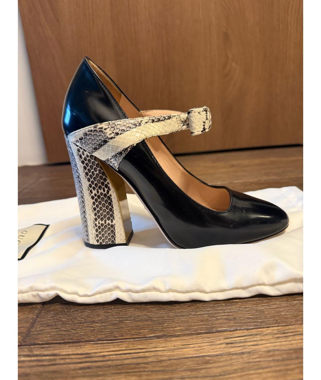 GUCCI Черные кожаные туфли, фото 5