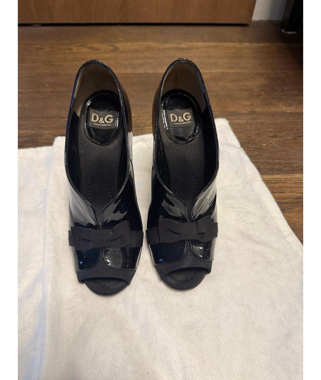 DOLCE&GABBANA Черные кожаные туфли, фото 2