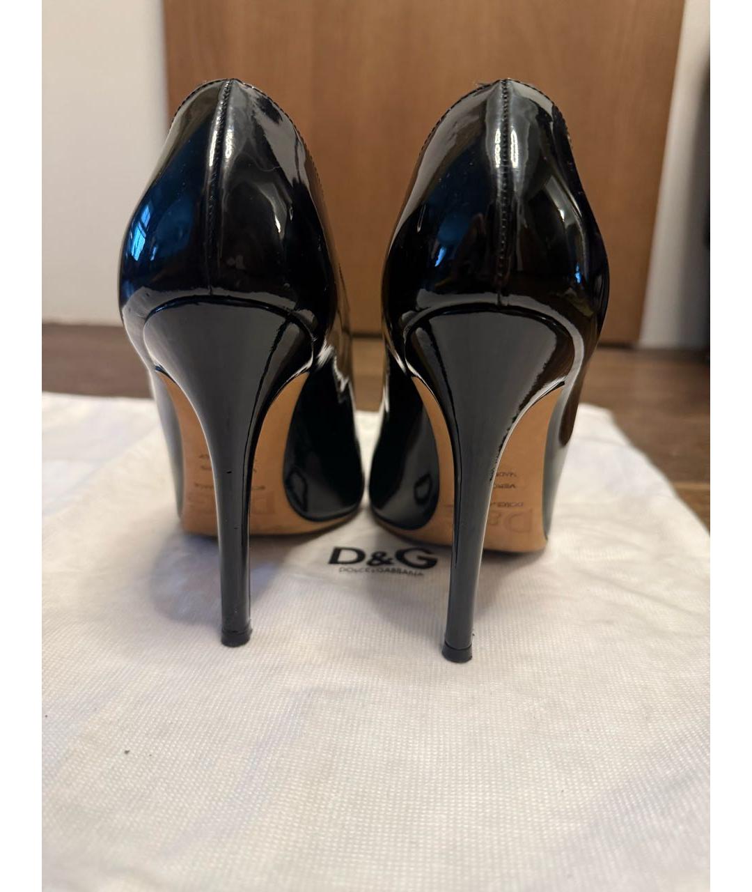 DOLCE&GABBANA Черные кожаные туфли, фото 4