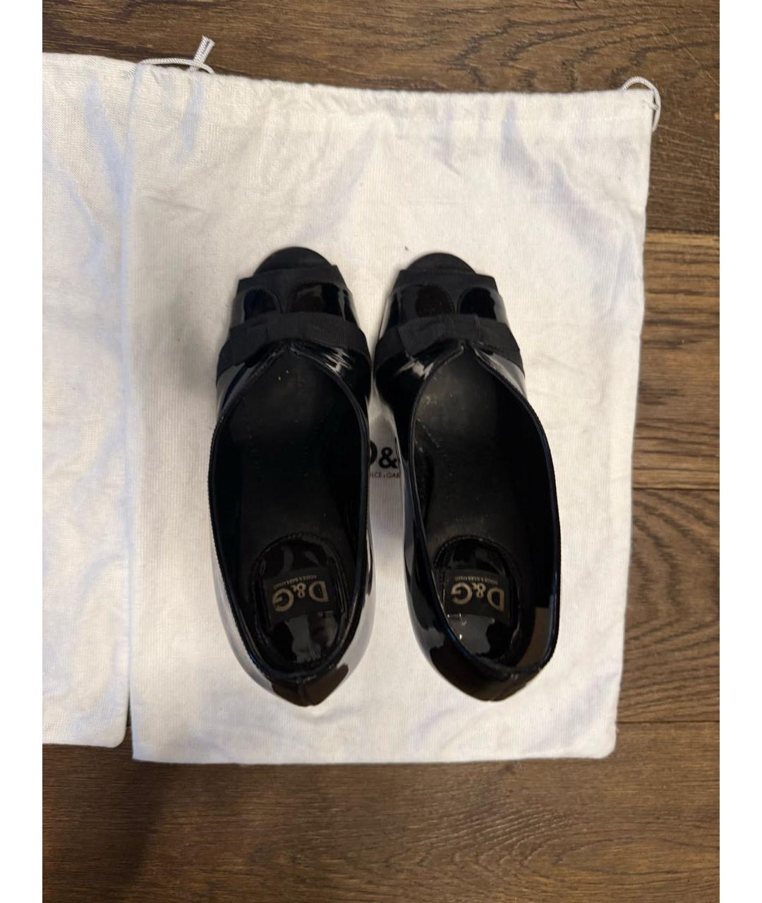 DOLCE&GABBANA Черные кожаные туфли, фото 3