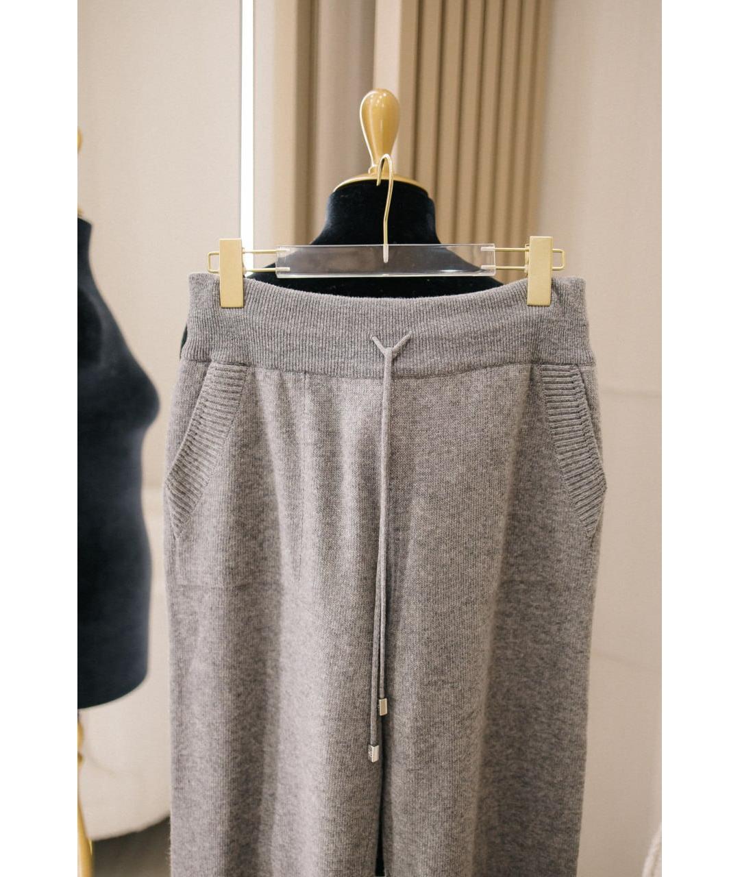 ERMANNO SCERVINO Серые шерстяные прямые брюки, фото 2