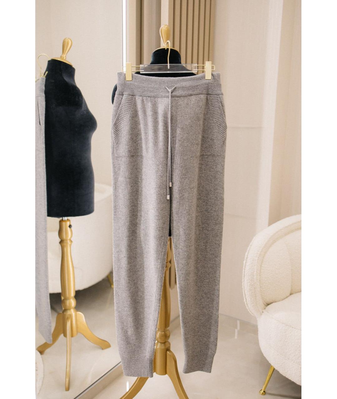 ERMANNO SCERVINO Серые шерстяные прямые брюки, фото 5