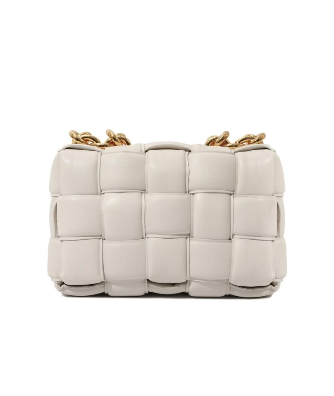 BOTTEGA VENETA Белая кожаная сумка через плечо, фото 3