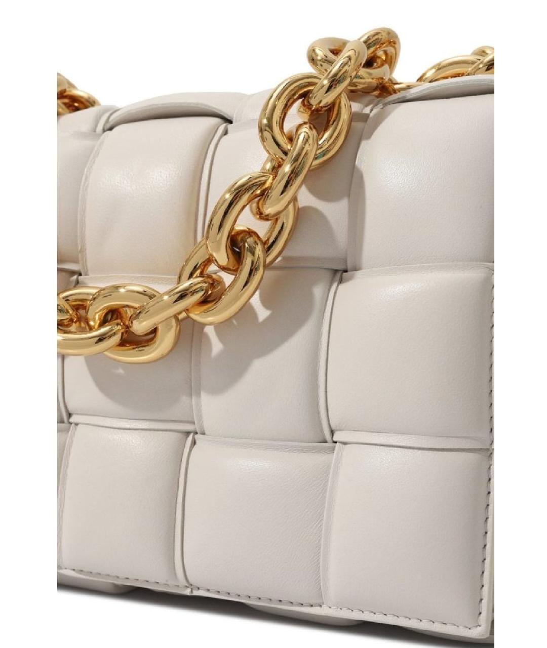 BOTTEGA VENETA Белая кожаная сумка через плечо, фото 5