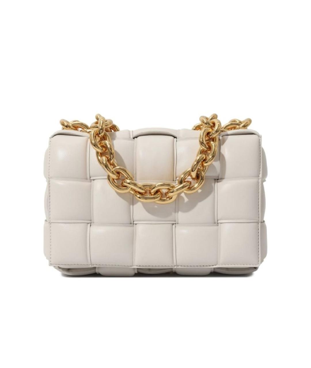 BOTTEGA VENETA Белая кожаная сумка через плечо, фото 1