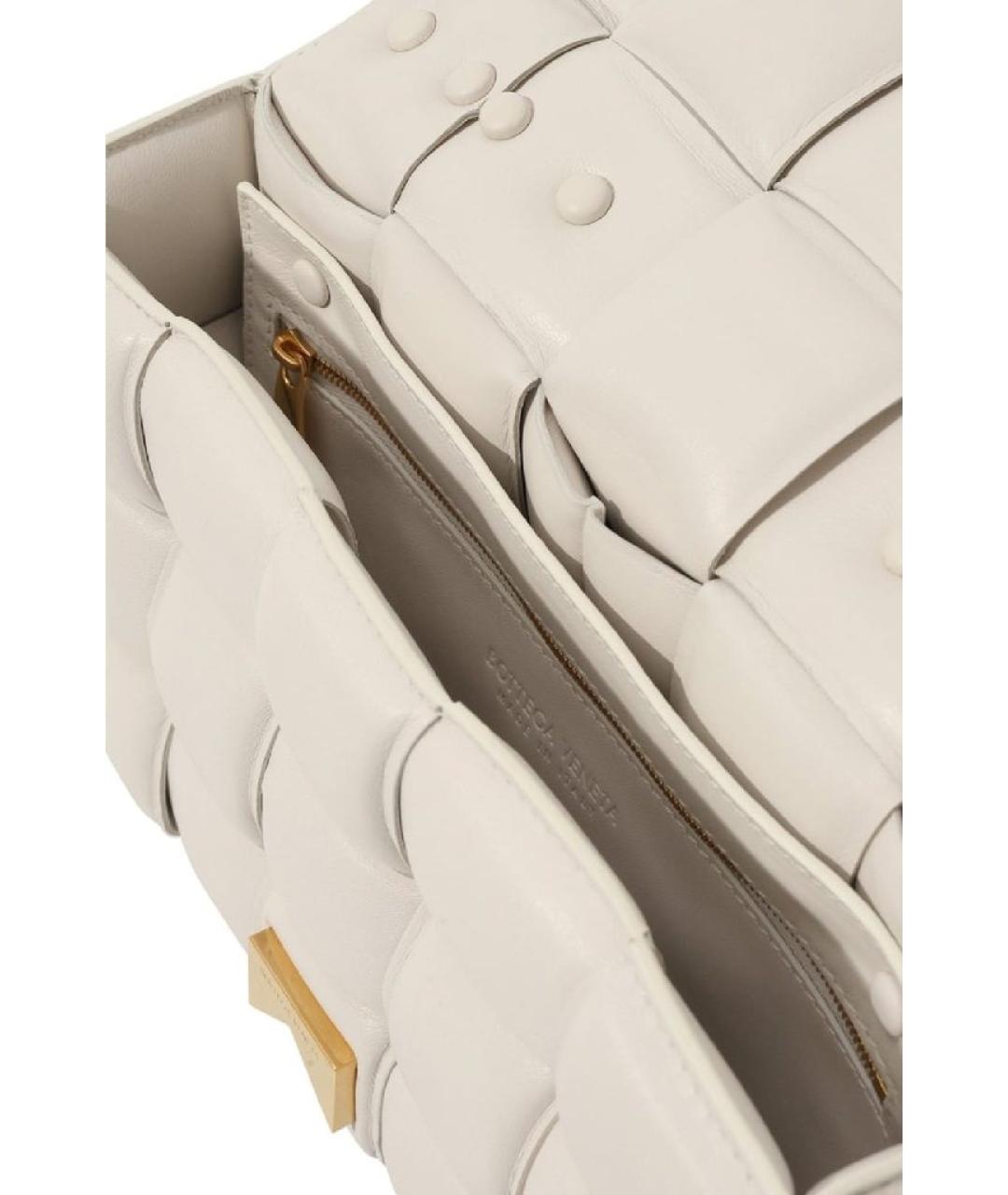 BOTTEGA VENETA Белая кожаная сумка через плечо, фото 4