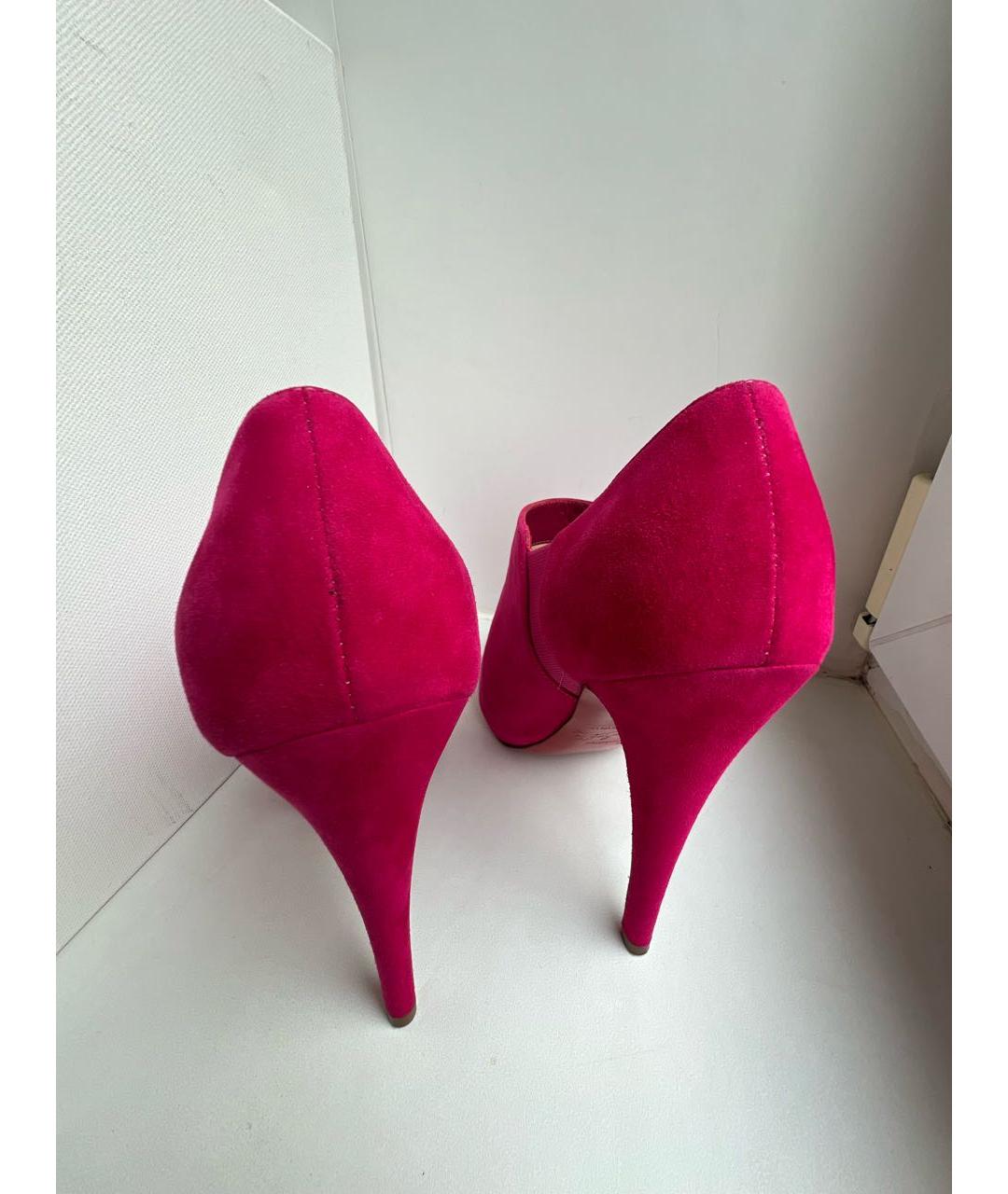 CHRISTIAN LOUBOUTIN Фуксия замшевые ботильоны, фото 4