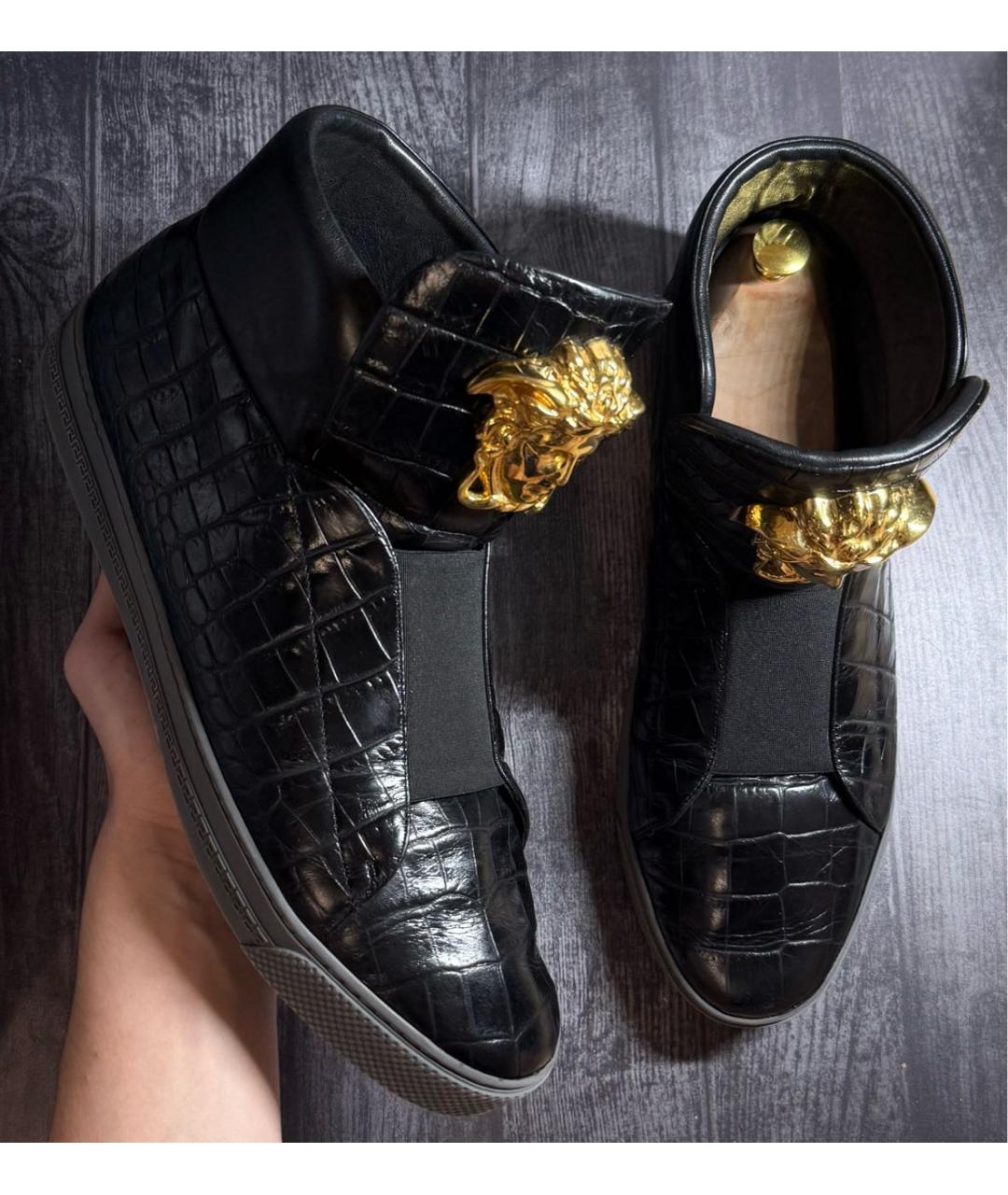 VERSACE Черные высокие кроссовки / кеды, фото 9