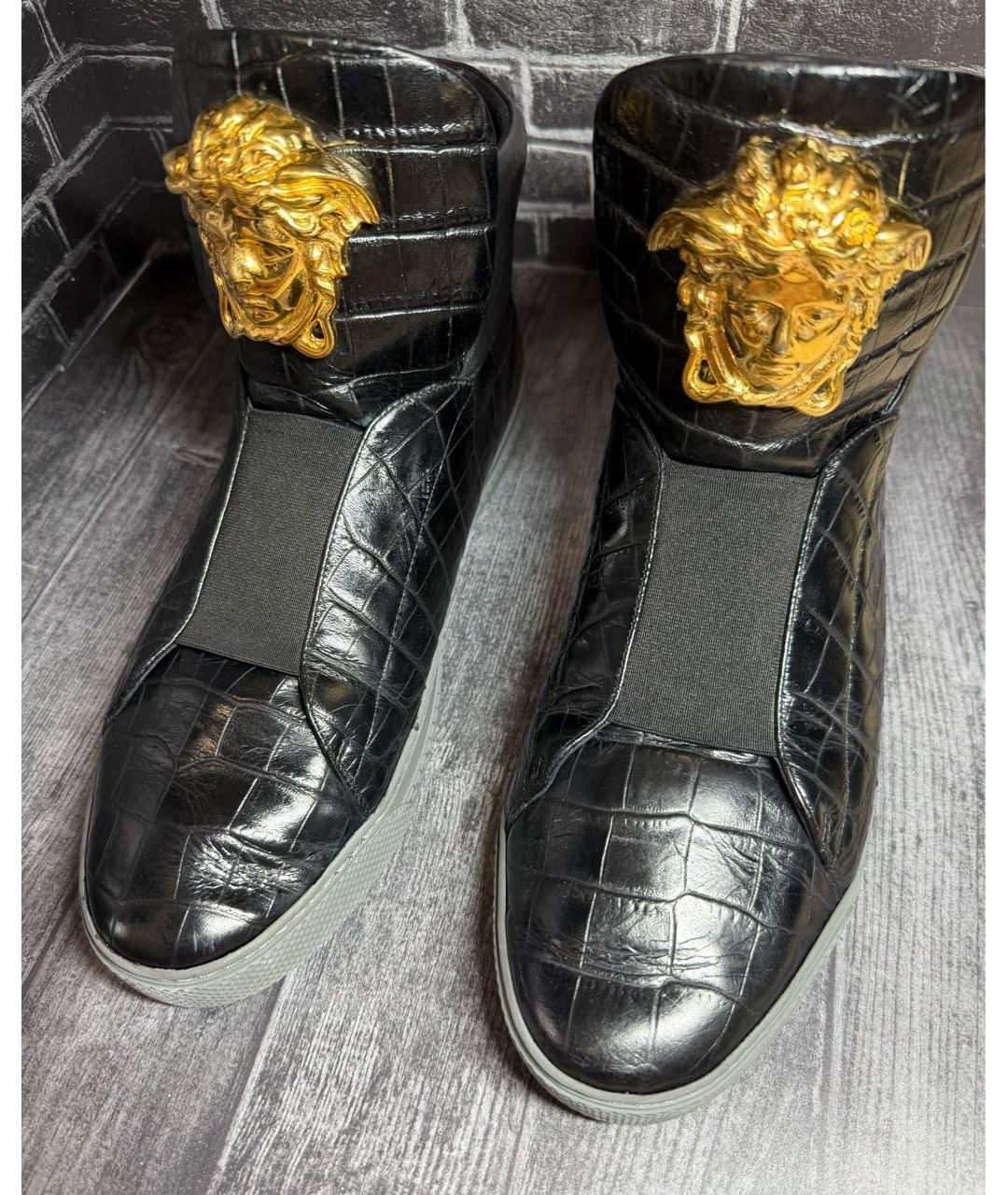 VERSACE Черные высокие кроссовки / кеды, фото 3