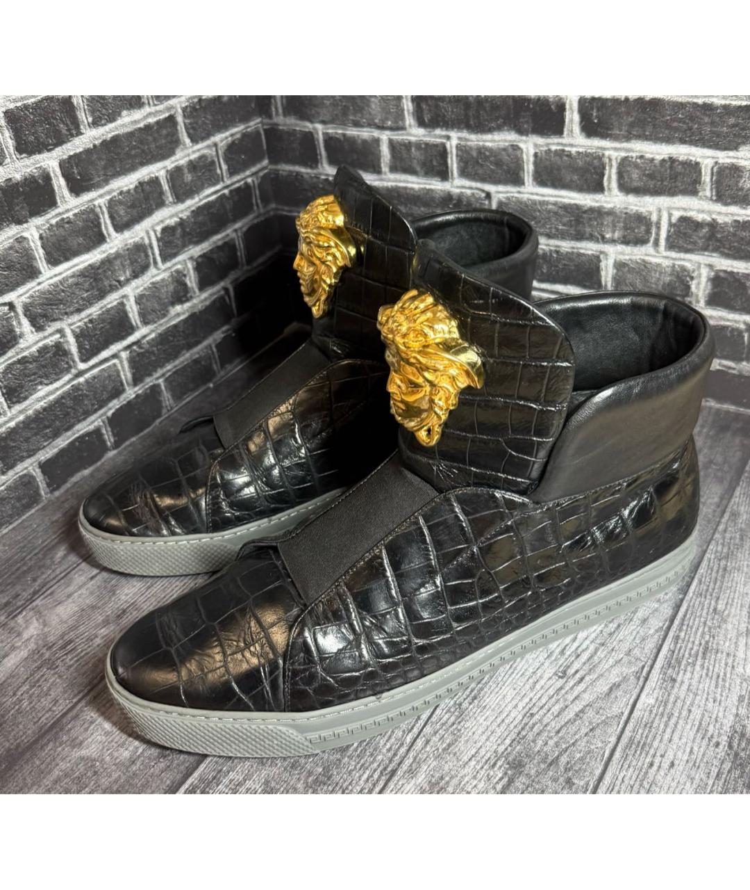 VERSACE Черные высокие кроссовки / кеды, фото 2