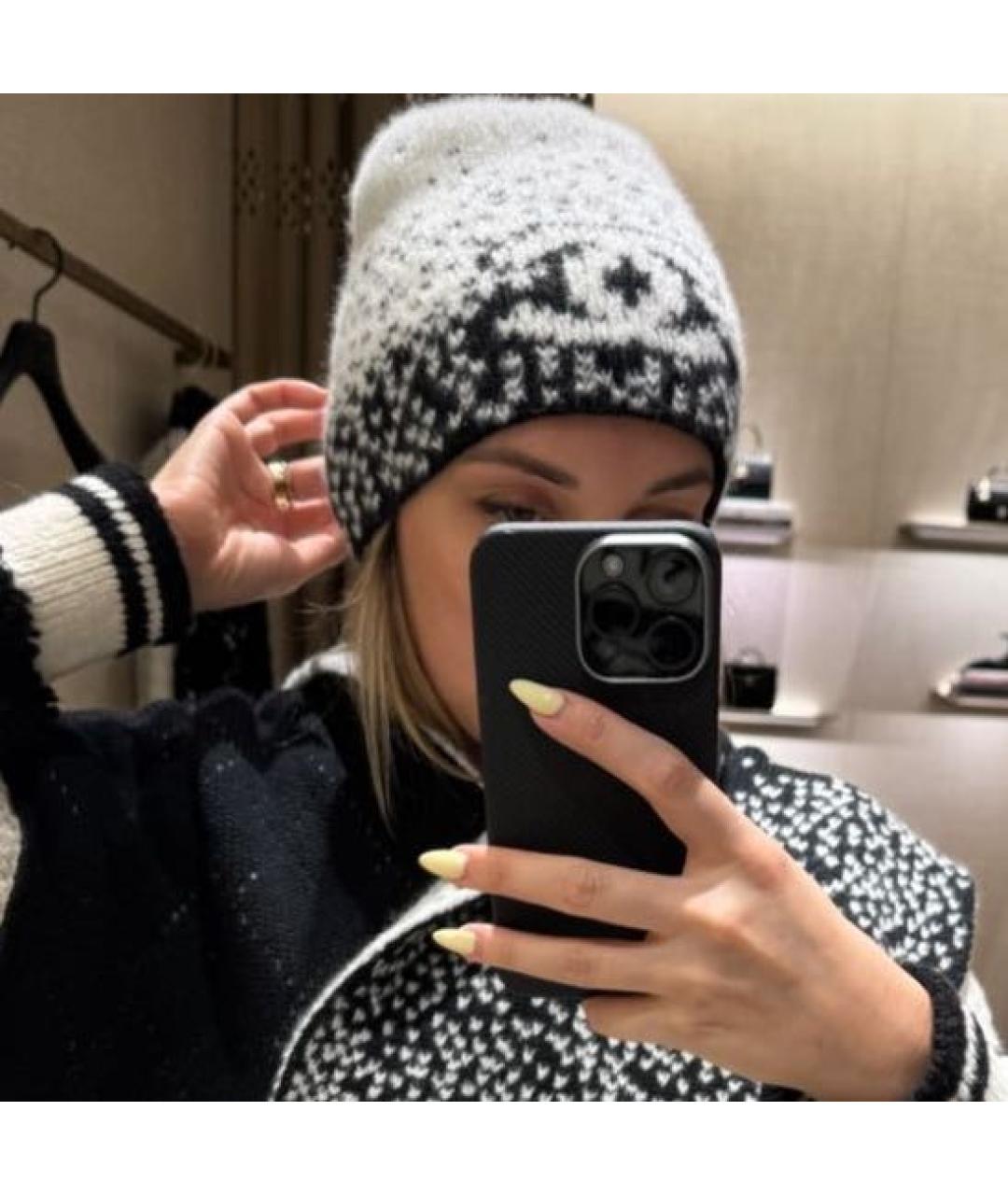 CHANEL Белая кашемировая шапка, фото 3
