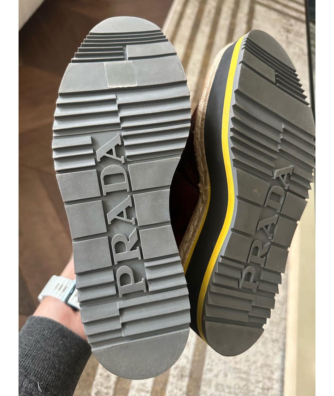 PRADA Коричневые кожаные туфли, фото 6