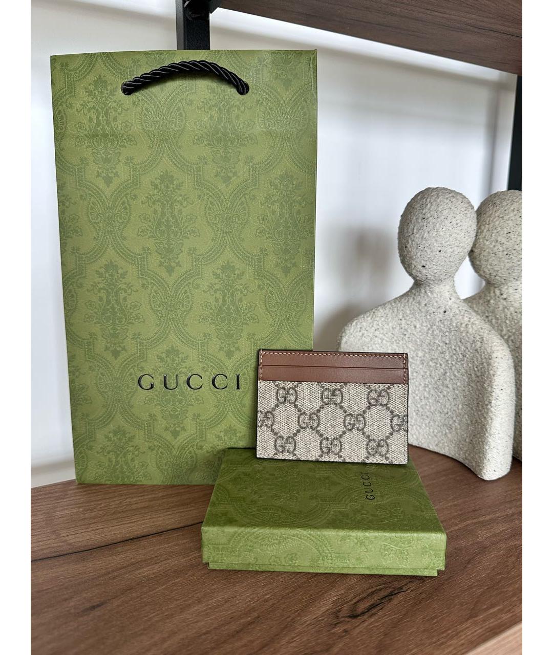 GUCCI Коричневый кожаный кардхолдер, фото 5
