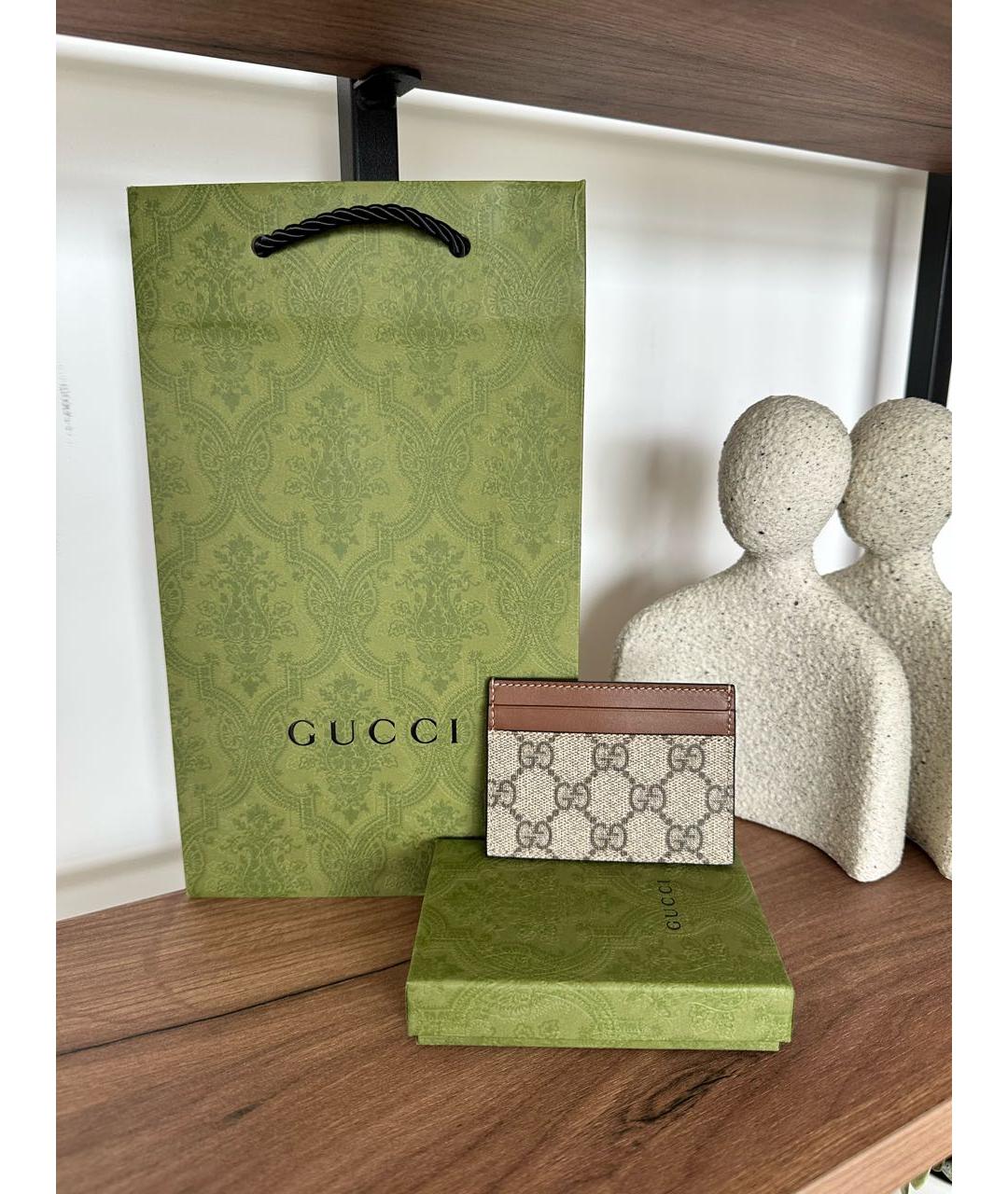 GUCCI Коричневый кожаный кардхолдер, фото 2