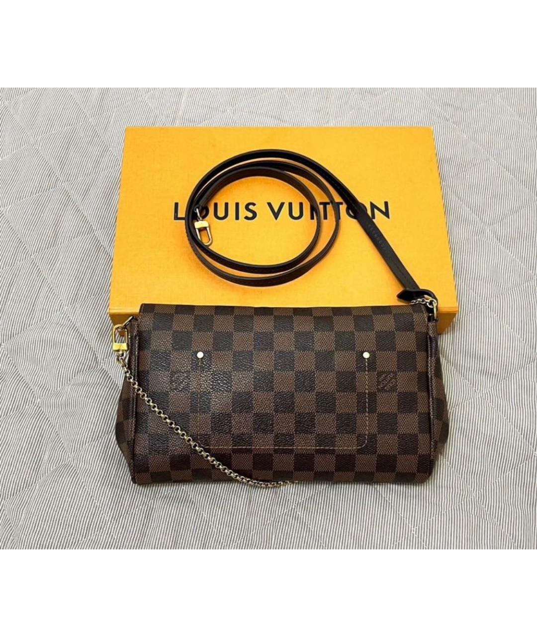 LOUIS VUITTON Коричневая кожаная сумка через плечо, фото 3