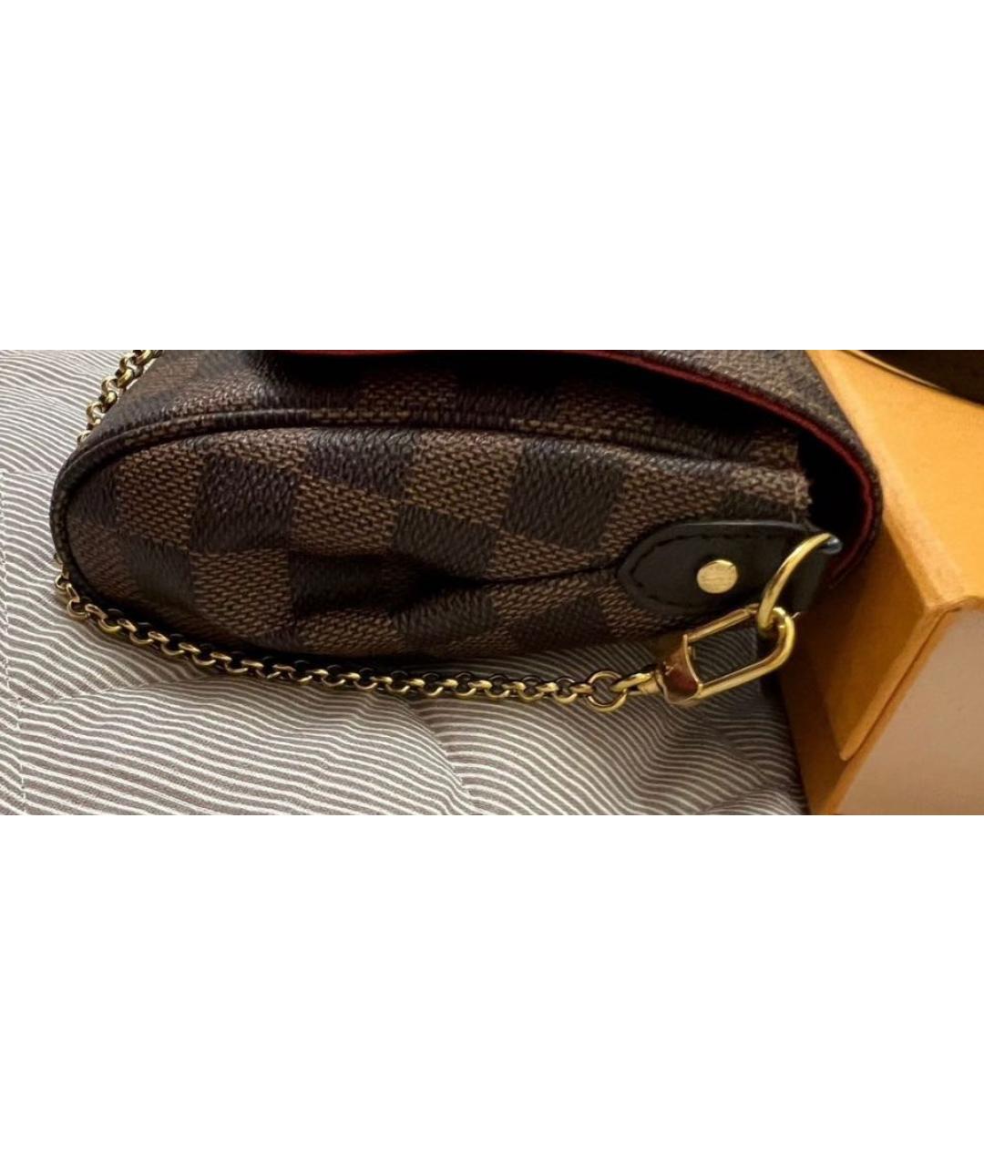 LOUIS VUITTON Коричневая кожаная сумка через плечо, фото 4