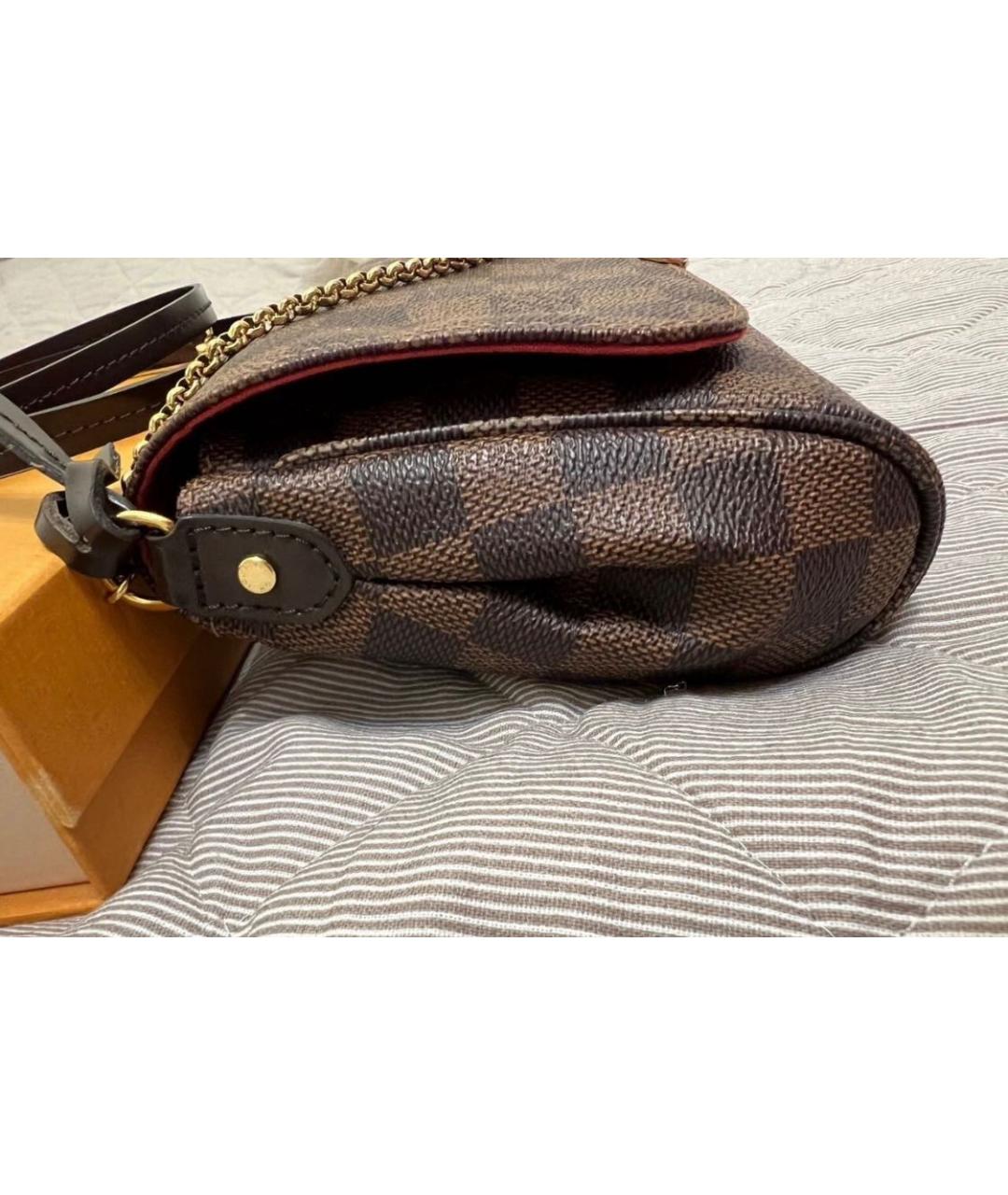 LOUIS VUITTON Коричневая кожаная сумка через плечо, фото 5