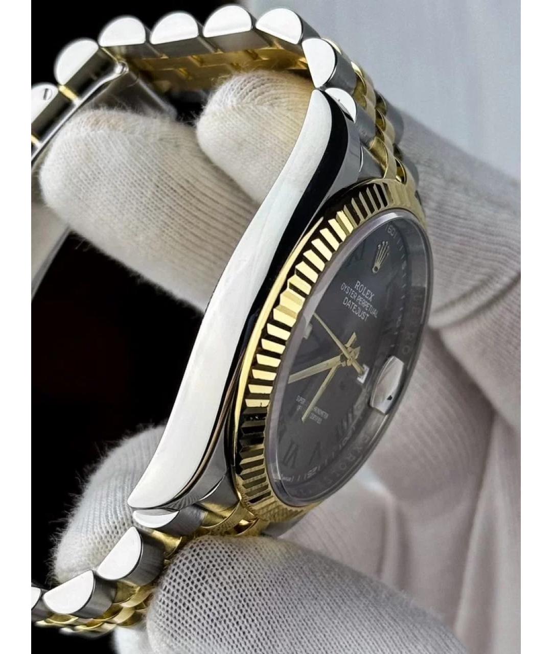 ROLEX Серые часы из желтого золота, фото 5