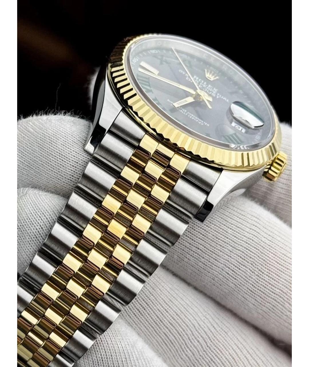 ROLEX Серые часы из желтого золота, фото 4