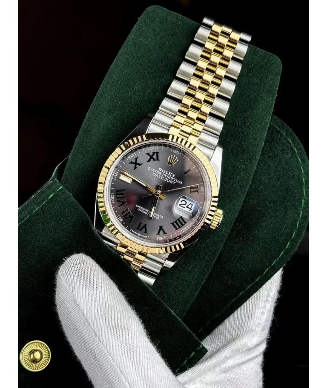 ROLEX Серые часы из желтого золота, фото 2