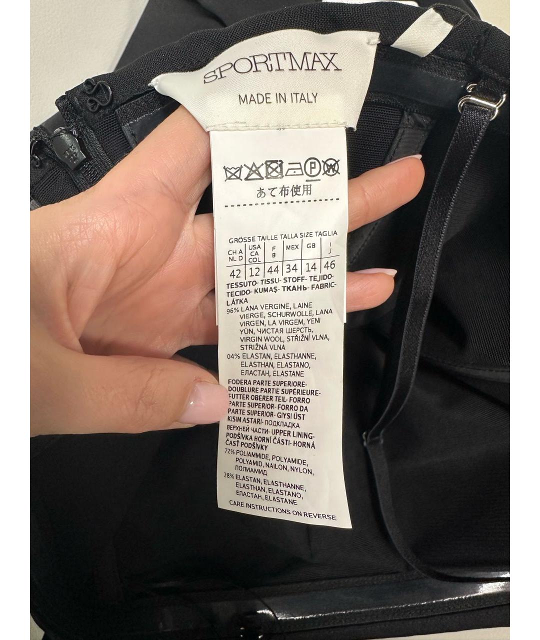 SPORTMAX Черный шерстяной комбинезон, фото 7