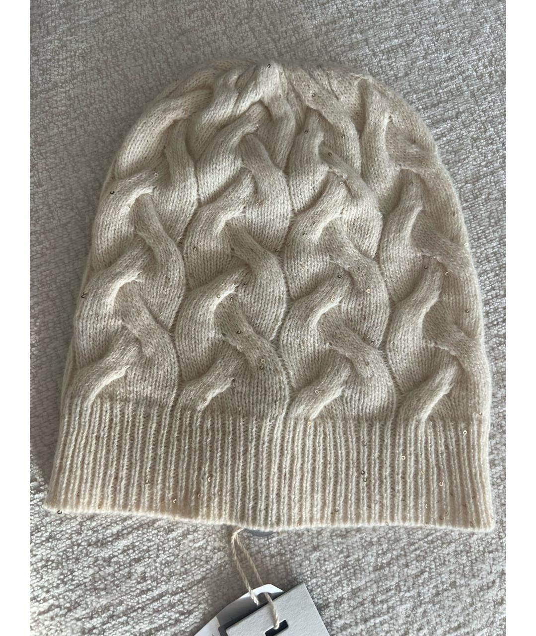 GENTRY PORTOFINO Бежевая шерстяная шапка, фото 6