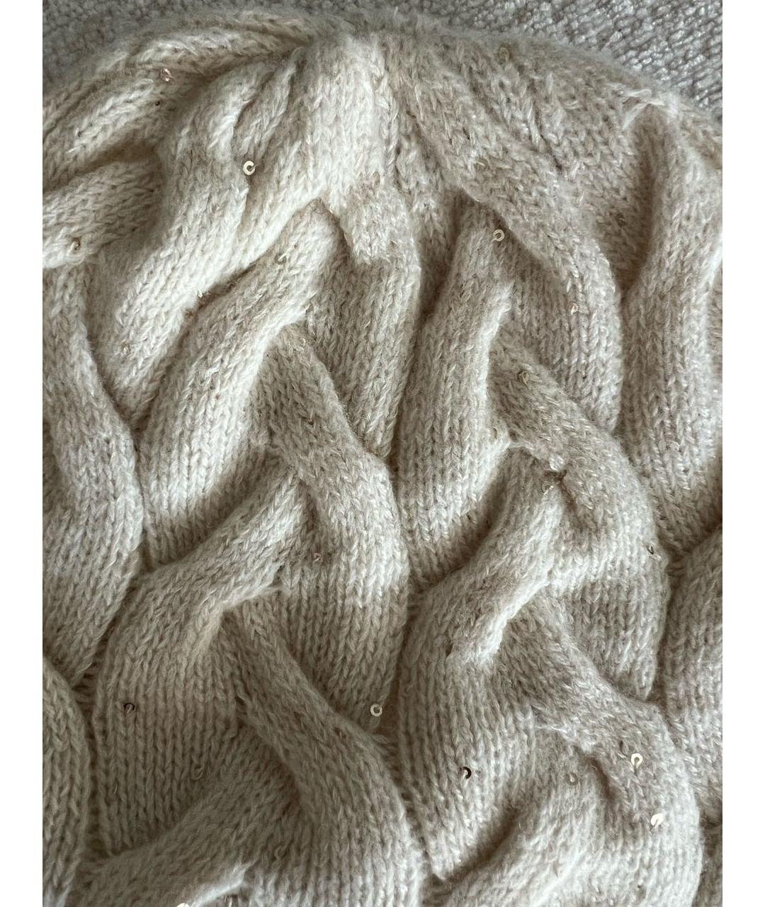 GENTRY PORTOFINO Бежевая шерстяная шапка, фото 4