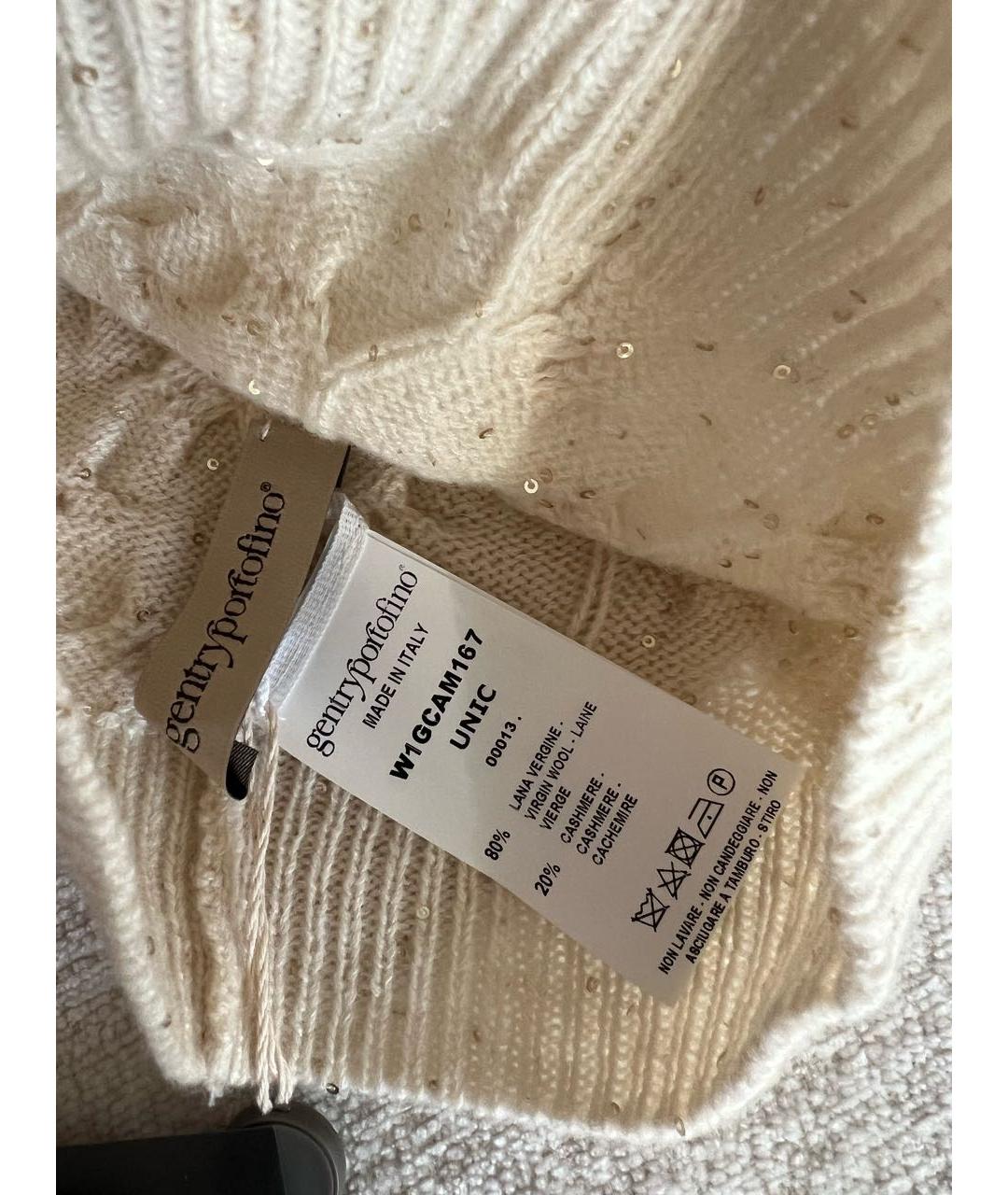 GENTRY PORTOFINO Бежевая шерстяная шапка, фото 3