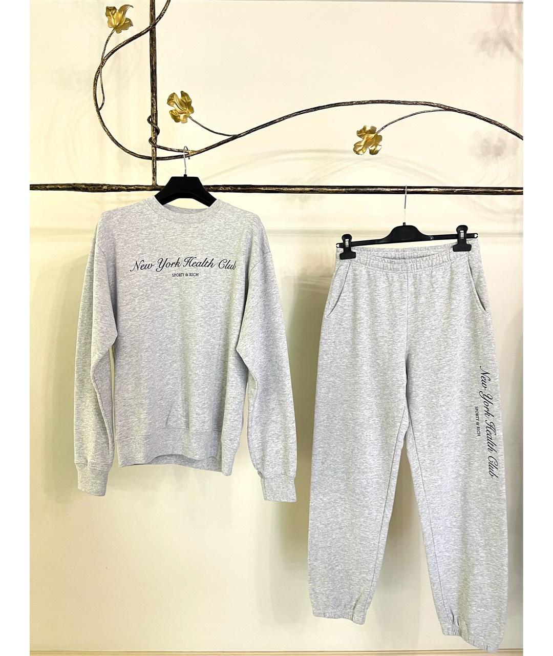 SPORTY AND RICH Серый хлопковый спортивные костюмы, фото 5
