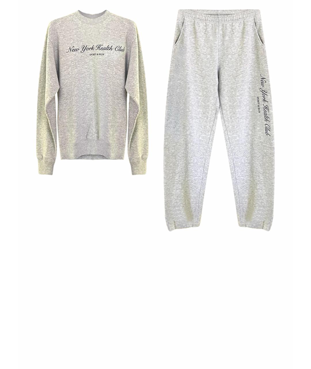 SPORTY AND RICH Серый хлопковый спортивные костюмы, фото 1