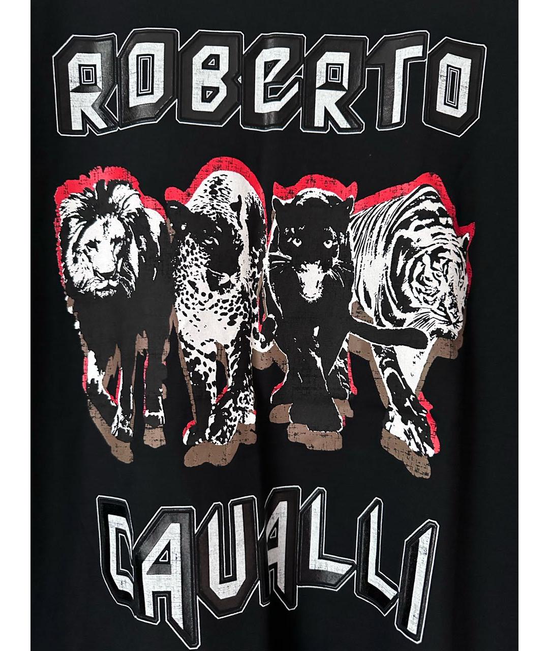 ROBERTO CAVALLI Черная футболка, фото 3